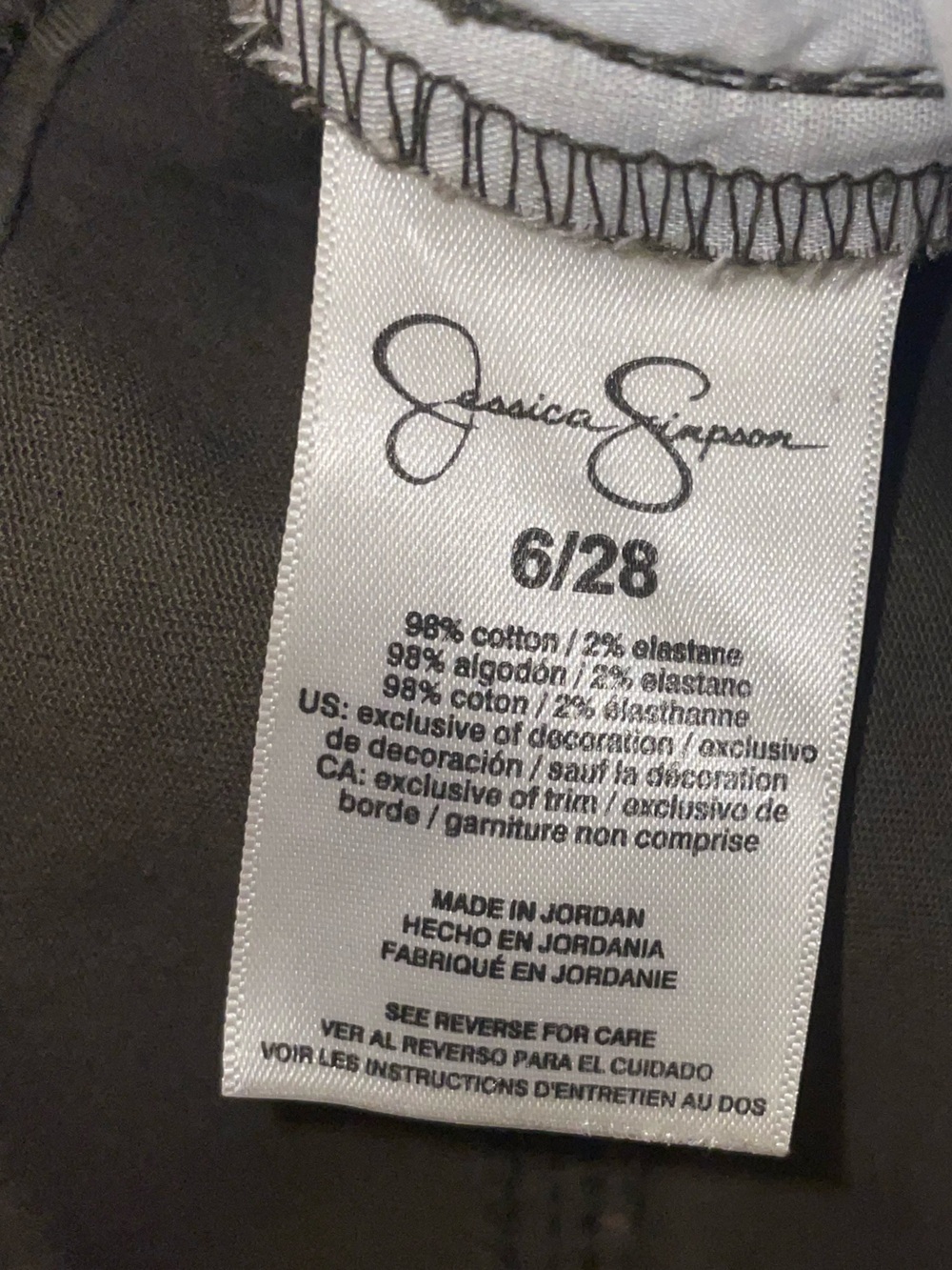 Jessica Simpson Olive Green Relaxed Skinny Cropped Women’s Jeans - Picture 2 of 10